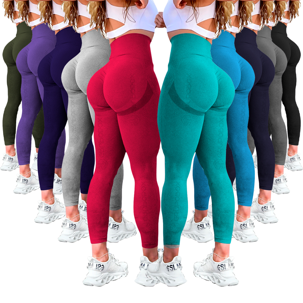 Kit 2 Calças Legging Academia Feminina Esportiva Fitness Yoga Levanta Bumbum Zero Transpar...