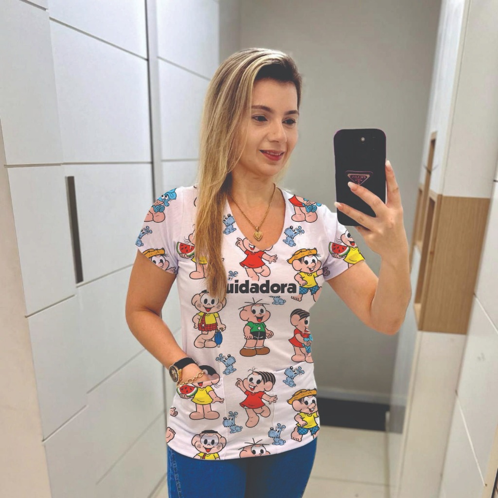BATA COM BOLSO/JALECO/SCRUBS/PIJAMA HOSPITALAR/PIJAMA CIRURGICO/CUIDADORA DE IDOSOS E INFANTIL/FARDA