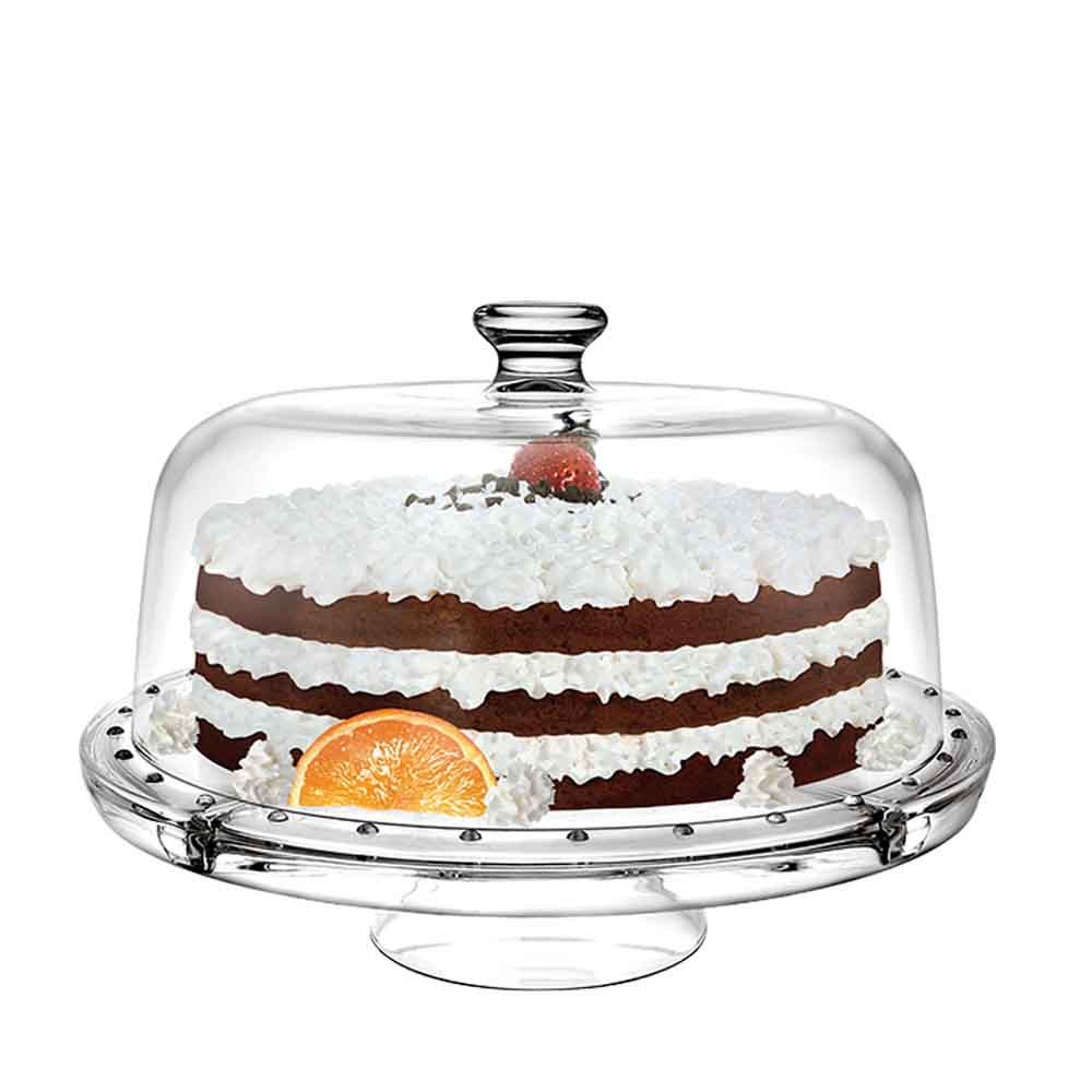 Boleira de Vidro com Tampa Mônaco 5 Em 1 Ruvolo Para Bolos e Sobremesas - Home & Living