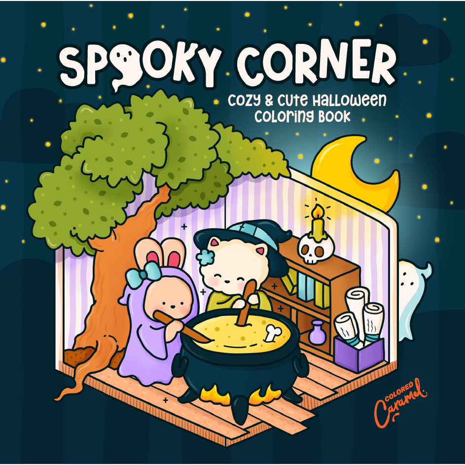 40 Desenhos Para Colorir SPOOKY CORNER  Inspiração Livro de Colorir Pintar