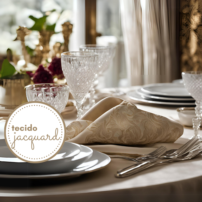 Kit Jogo Guardanapo de Boca para Mesa Posta Jacquard Decoração Buffet Casamento Ceia Natal...