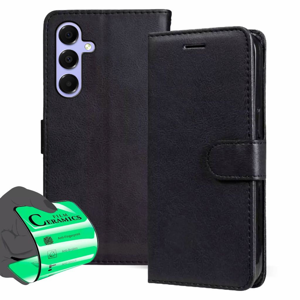 Capa Capinha Carteira Flip + Película Para Galaxy A15 A15 5G em Oferta na Shopee
