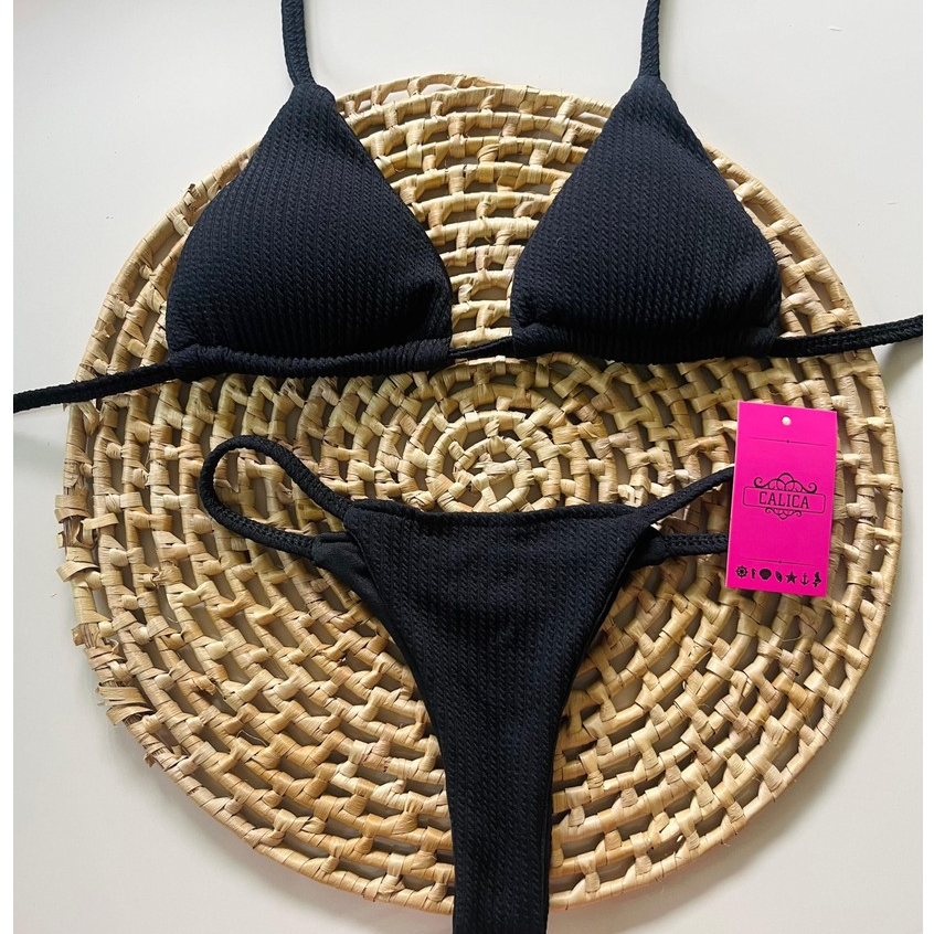 Biquini Fita C Bojo Cortininha Forrado Canelado Fio Premium