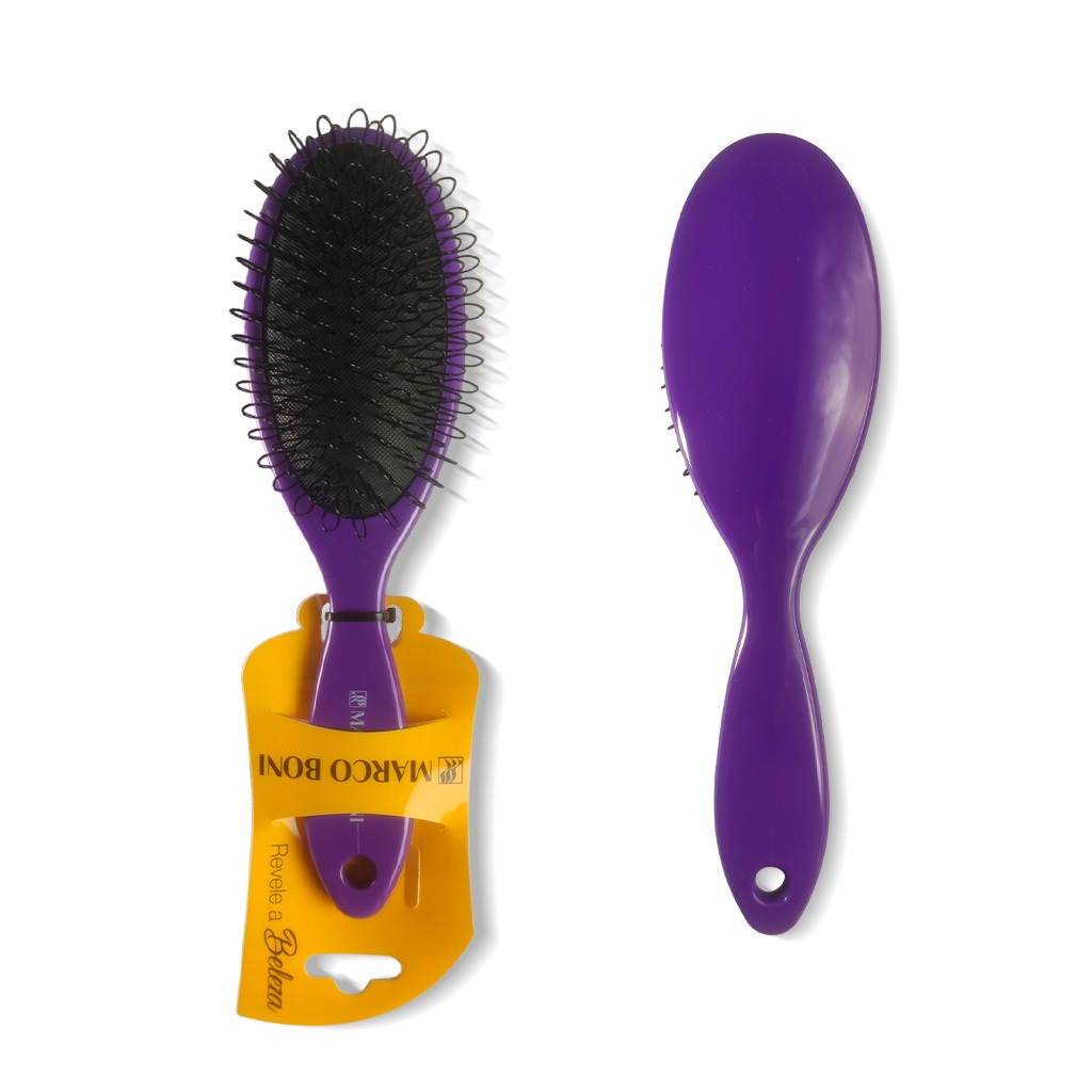 Escova Mega Hair Almofadada Profissional Com Cerdas Em Loop Cor Aleatória