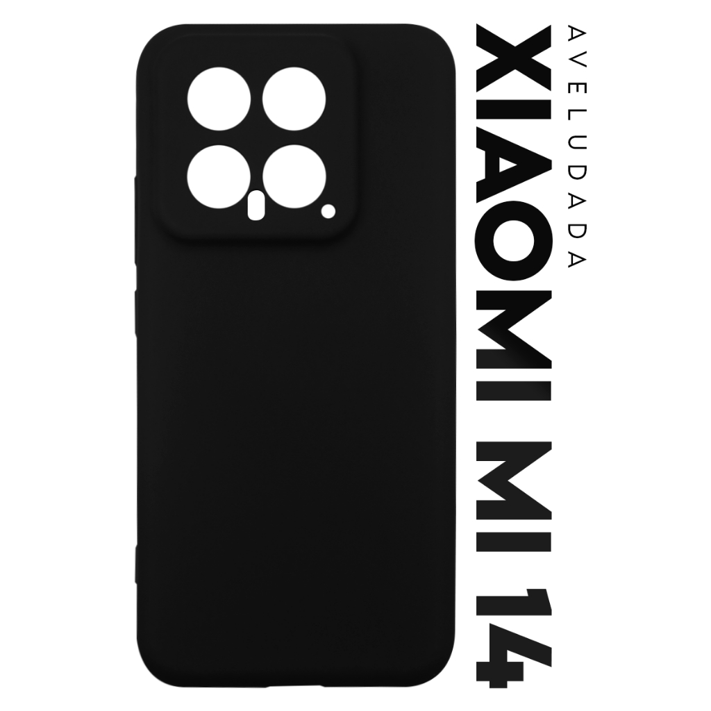 Capa Capinha Case Premium Silicone Aveludada Veludo Cover Xiaomi MI 14 tela 6.36 pol.