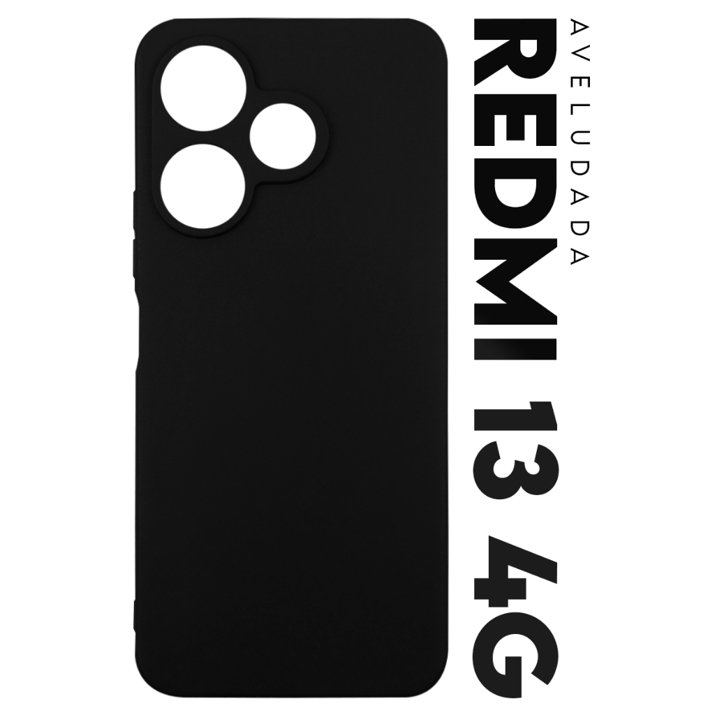 Capa Capinha Case Premium Silicone Aveludada Veludo Cover Xiaomi Redmi 13 4G tela 6.79 pol.