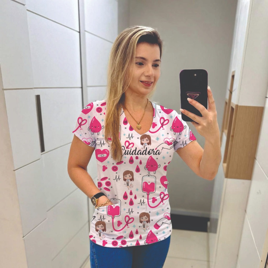 BATA COM BOLSO/JALECO/SCRUB/PRIVATIVO/PIJAMA CIRURGICO/PIJAMA HOSPITALAR/CUIDADORA IDOSOS E INFANTIL em Oferta na Shopee