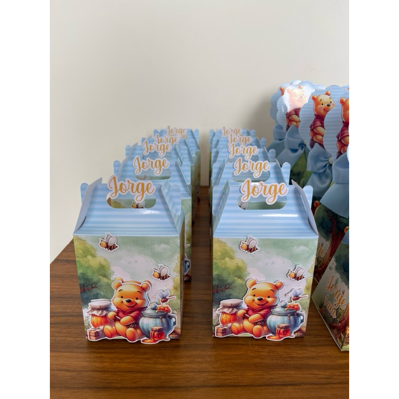 Caixa maletinha personalizada no tema ursinho pooh l Lembrancinha de festa infantil personalizados URSINHO POOH