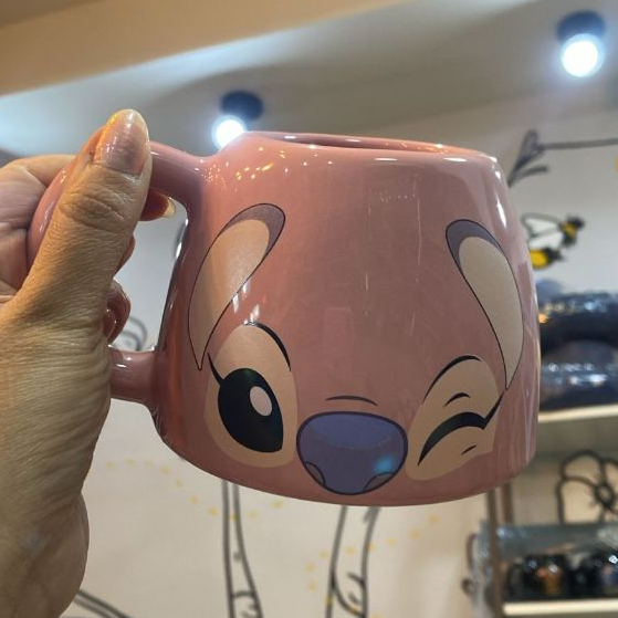 CANECA FORMATO ANGEL STITCH DISNEY OFICIAL ORNAMENTO BOCA FUNDO