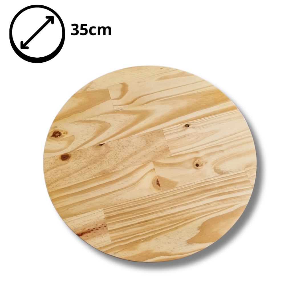 Tampo Redondo 35cm Madeira Pinus Para Móveis