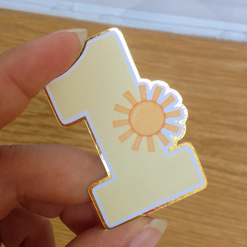 Aplique Personalizado número com camada em lamicote Raio de Sol Lembrancinha para Festa