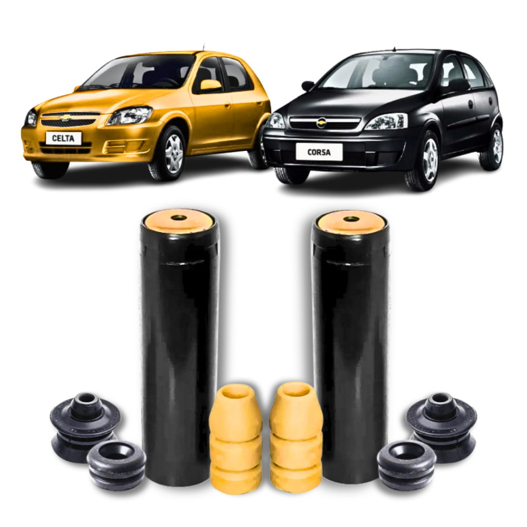 Kit Batente Coxim Coifa Amortecedor Traseiro Celta Prisma Agile Corsa Hatch Sedan Classic Pick-Up