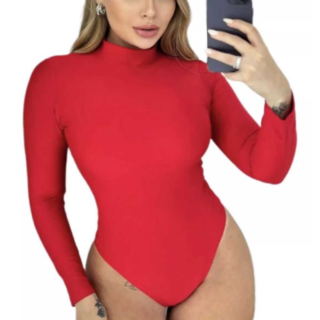 o Melhor Body Feminino Manga Longa Gola Alta 4 Estaçoes Moda Moda Collant — R$ 29,76 em Shopee, 40% OFF