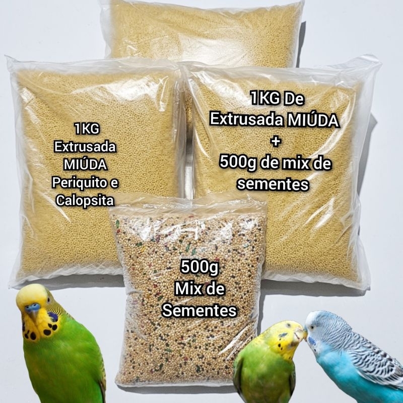 Kit Periquito / (Mistura para Periquito + Extrusada MIÚDA para Periquito)