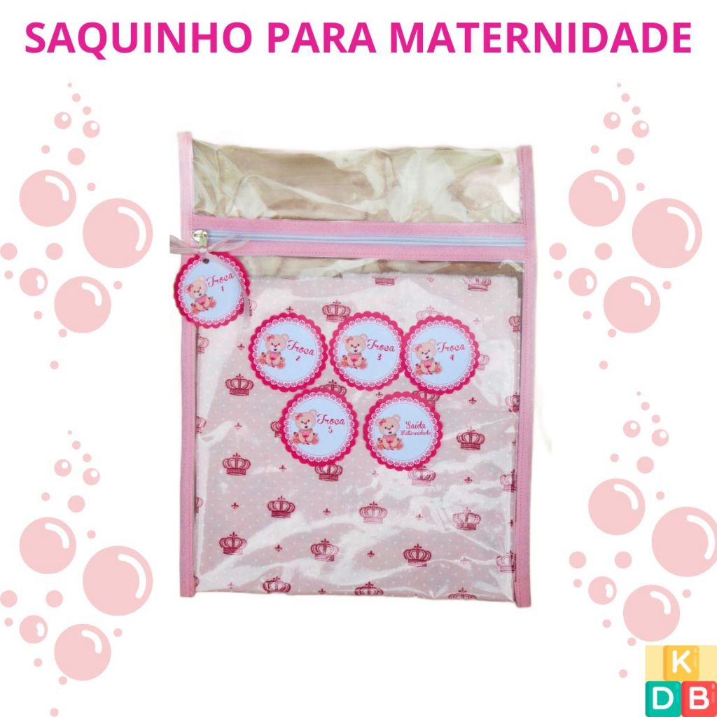 Kit 6 Saquinhos Organizador Para Maternidade De Plástico Impermeável + 6 Tags