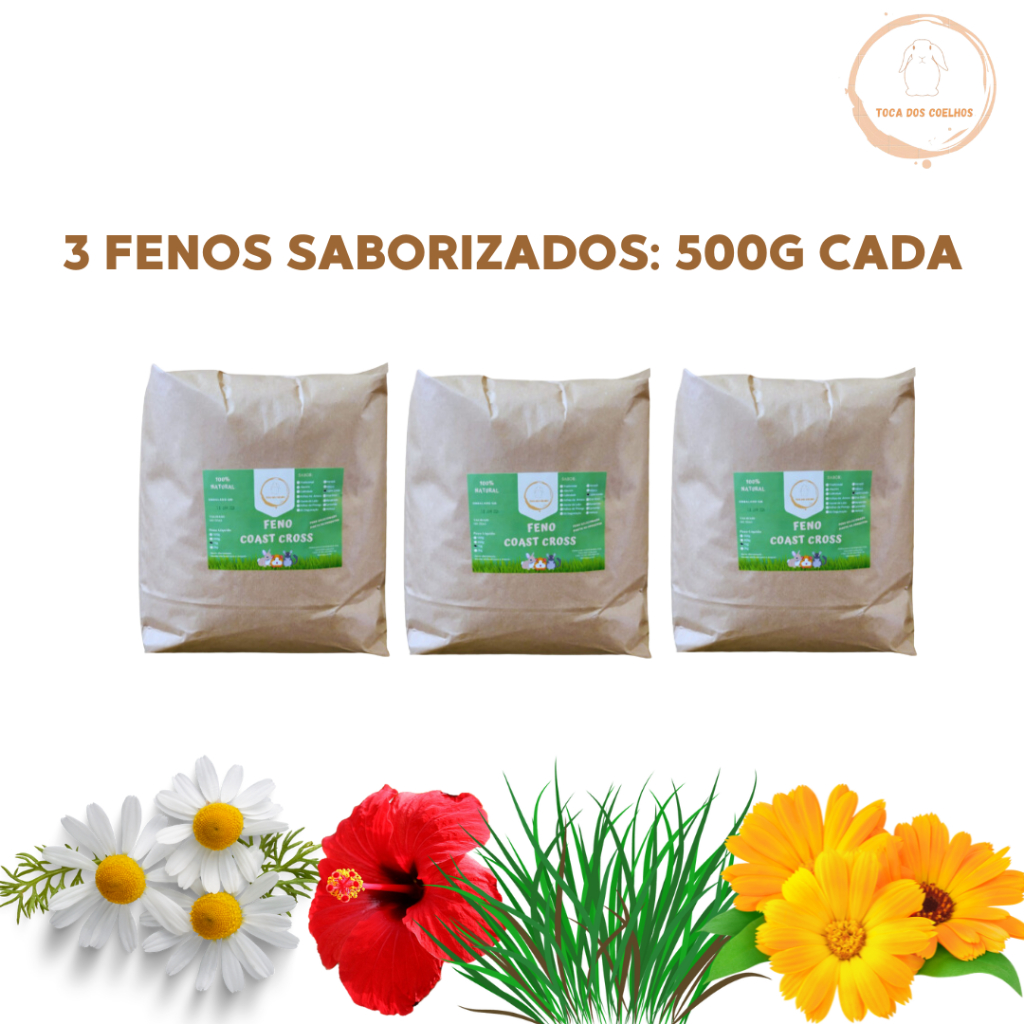kit: 3 fenos SABORIZADOS de 500g cada
