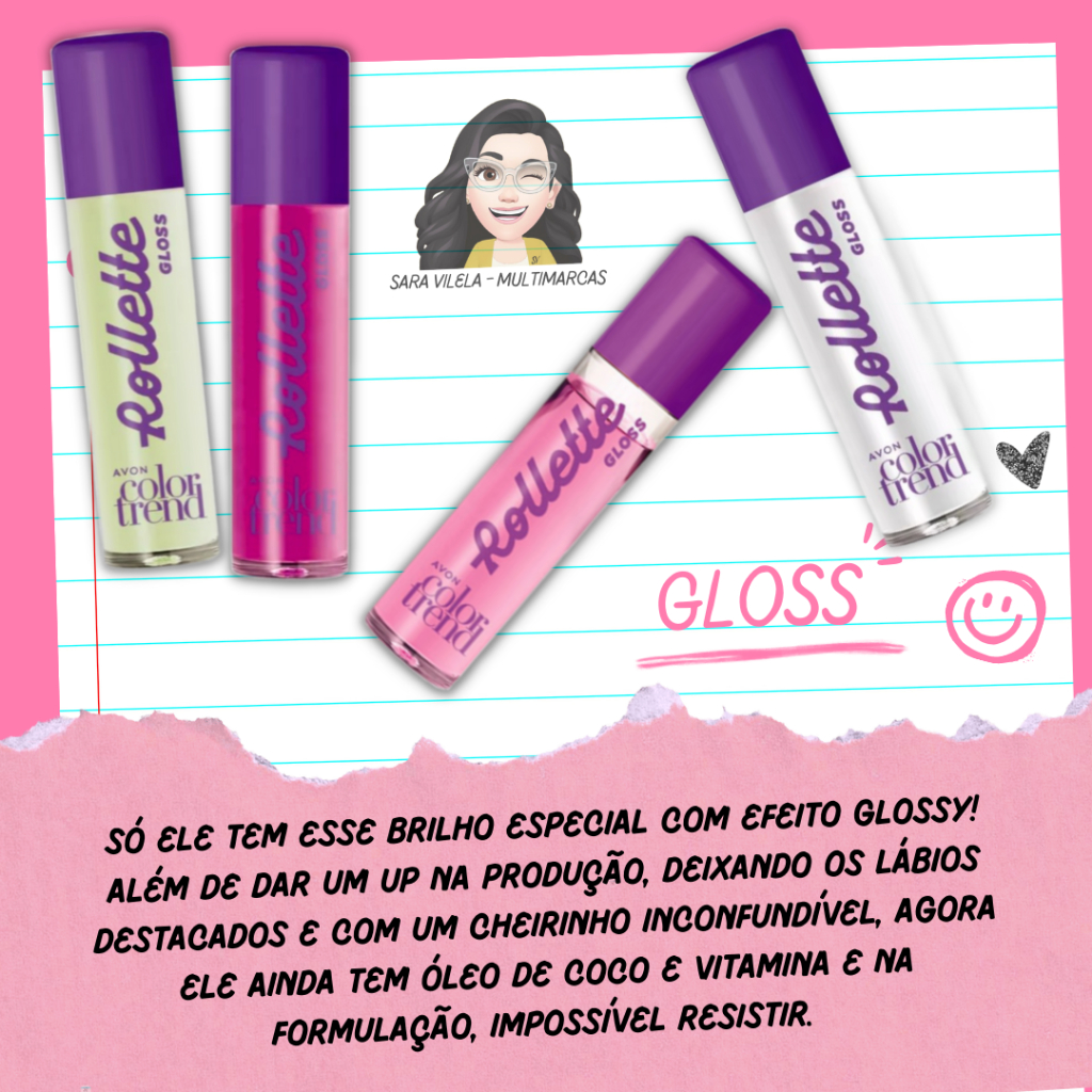 Brilho labial Rollette Color Trend - Avon | Original | Lacrado