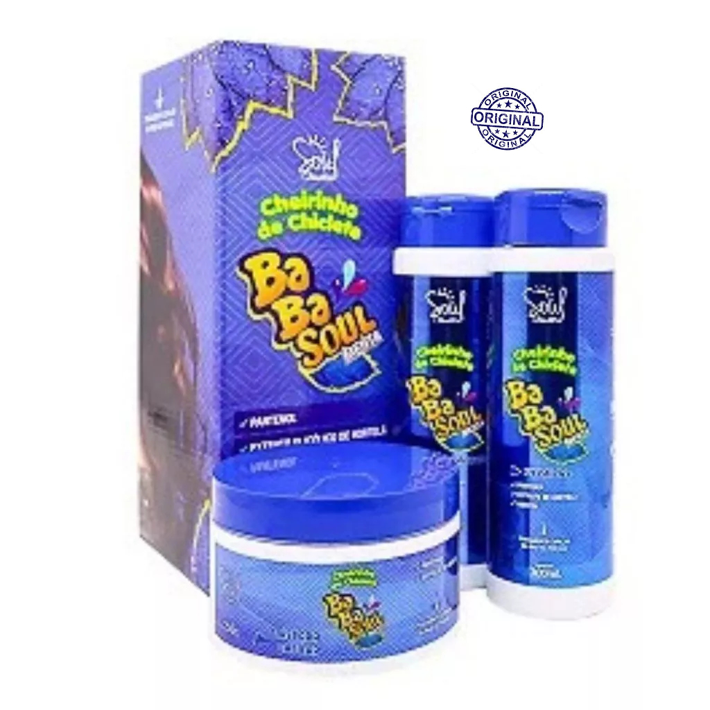 KIT CAPILAR CHEIRINHO DE CHICLETE MENTA SHAMPOO + CONDICIONADOR + MASCARA HIDRATAÇÃO PROFUNDA BABASOUL
