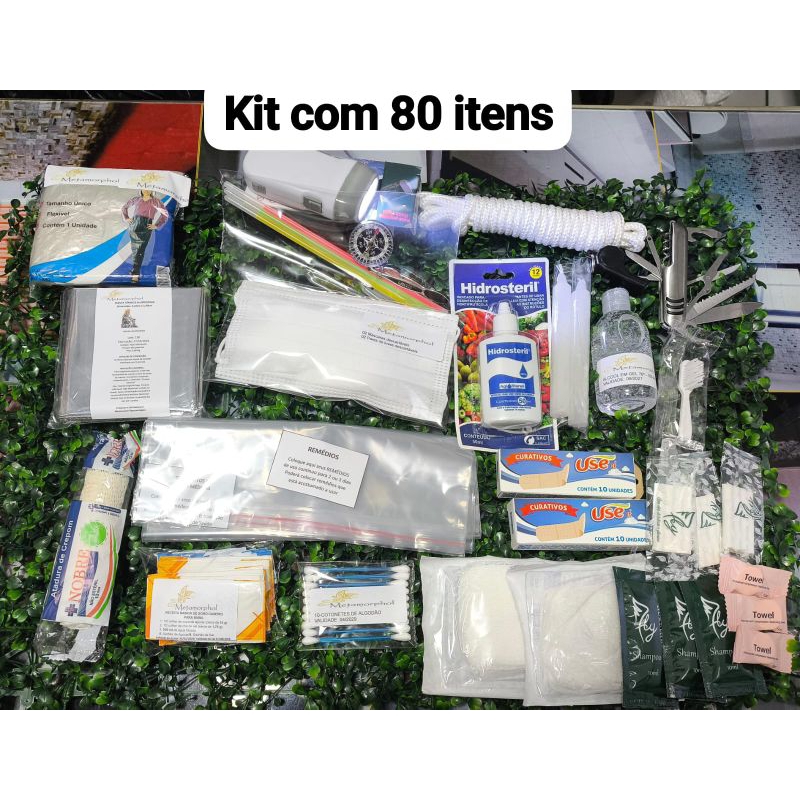 Kit com 80 itens para Mochila de Emergência. em Oferta na Shopee