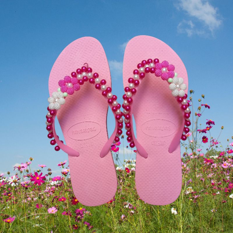 Sandália Feminina Rasteirinha Chinelo Pedraria Bordado Perolas Lançamento em Oferta na Shopee