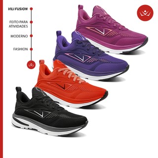 Kit 4 Tênis Feminino Vili Fusion Esportivo Caminhada em Oferta na Shopee