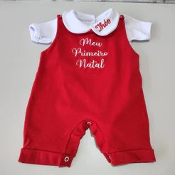 Conjunto natal bebê menino menina kit 2 peças meu primeiro natal
