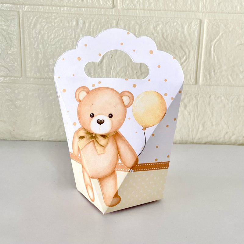 Kit Caixas Personalizadas Chá Revelação Dourado /Ursinho neutro - PEGUE E MONTE (Envie os Nomes no Chat) lembrancinhas