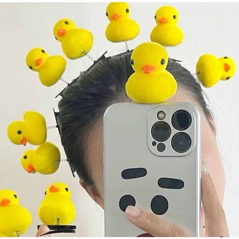 piranha de cabelo presilha pintinho amarelinho acessório cabelo maluco na escola pássaro no cabelo