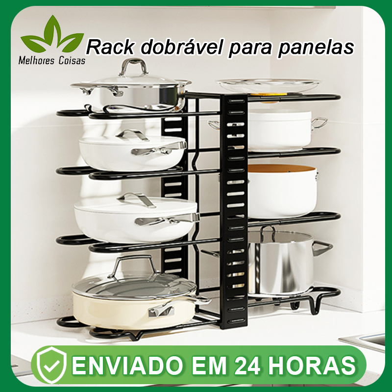 Organizador de panelas armário suporte ajustável conzinha em Oferta na Shopee