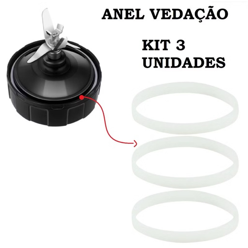 Anel de Vedação Junta Silicone da Lâmina Liquidificador Nutri Ninja Blender