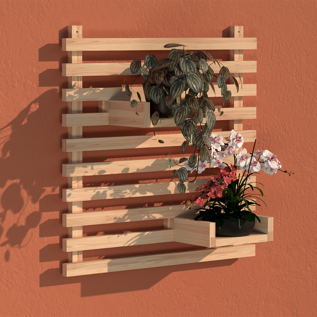 Jardim Vertical Painel Madeira Floreira Horta Treliça Modular em Oferta na Shopee