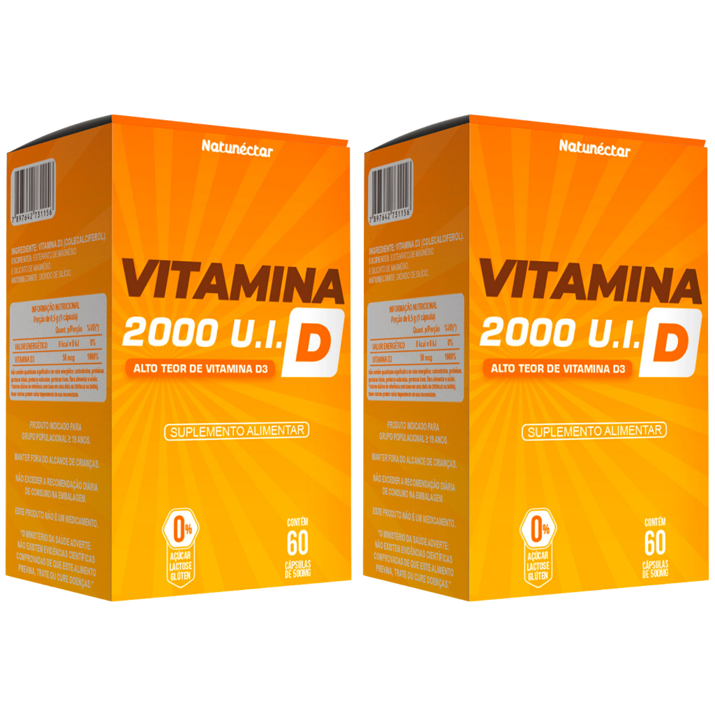 kit 2 Unidades Vitamina D - Total 120 cápsulas em Oferta na Shopee