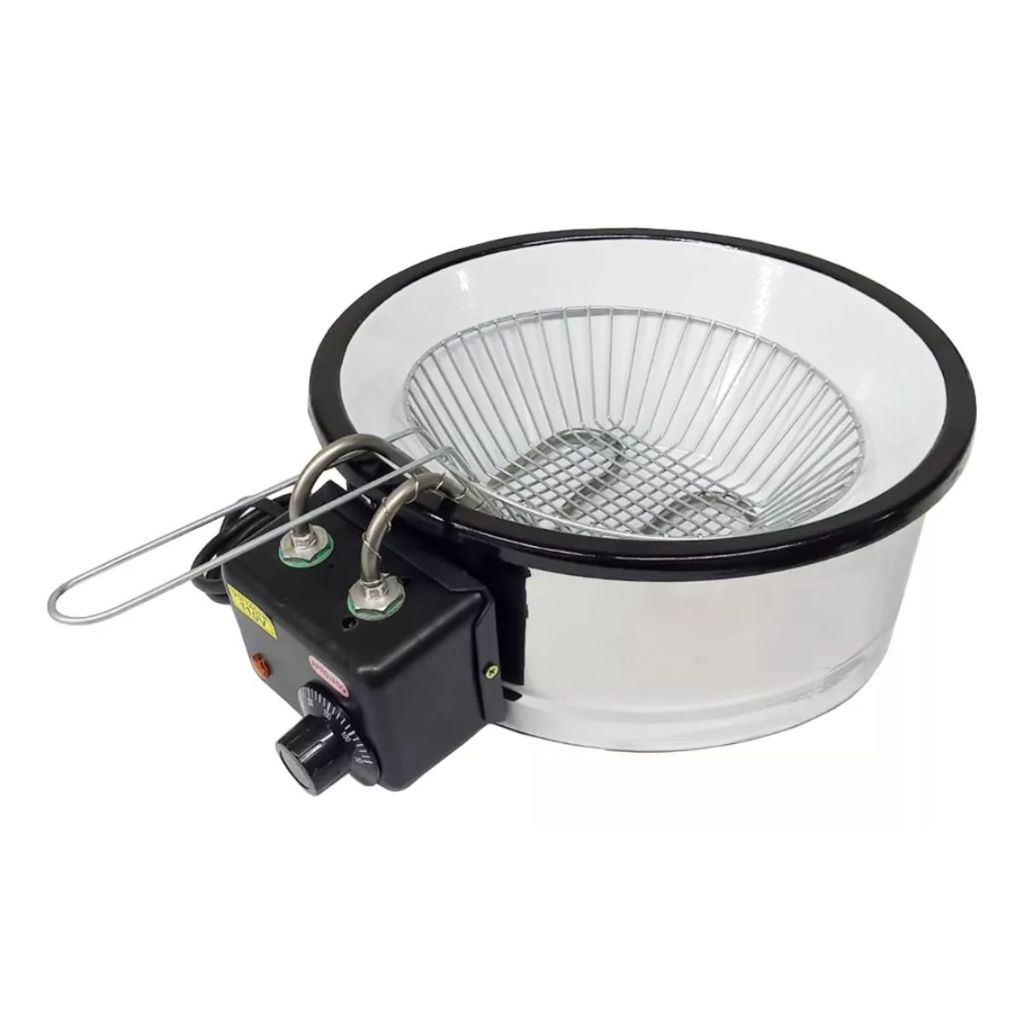 Fritadeira Elétrica 5 Litros Tacho Esmaltado Redonda Profissional Batata Pastel