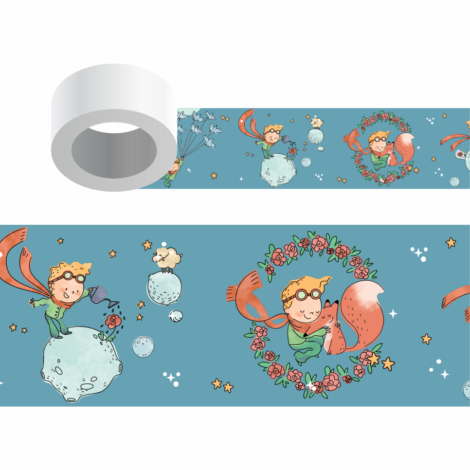 Faixa Decorativa para Quarto - Kit com 2 Faixas Papel de Parede Border Faixa Adesiva Decoração - Pequeno Príncipe 01