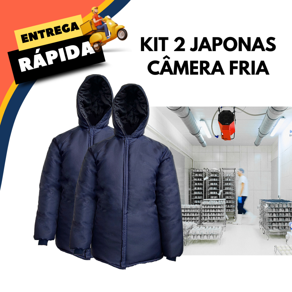 Kit 2 Jaquetas Japonas para Frigorifico Camara Fria Açougue Proteção Contra Frio Exremo Até -49°C