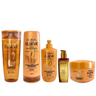 Elseve Óleo Extraordinário - Kit 5 unidades (Sh+Cond 400ml+Creme Pent. 250ml+Creme Trat 300g+óleo capilar 100ml)