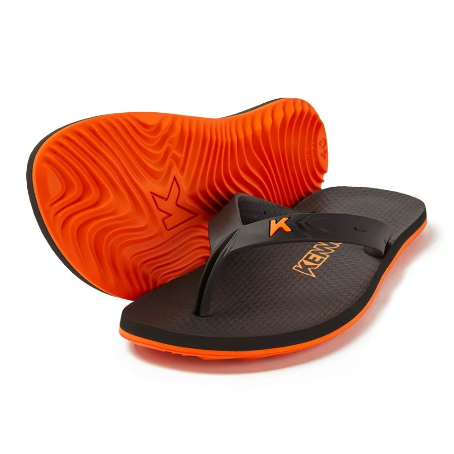 Sandália Chinelo Kenner New Summer Preto e Laranja Original DGX01 - Men Shoes