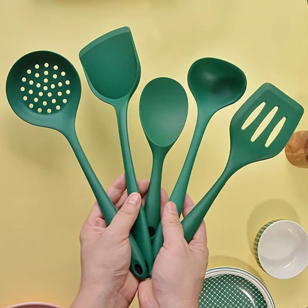 Utensílios de Cozinha Colher de Silicone Escumadeira Espátula Concha de Silicone Cozinha Talheres UN