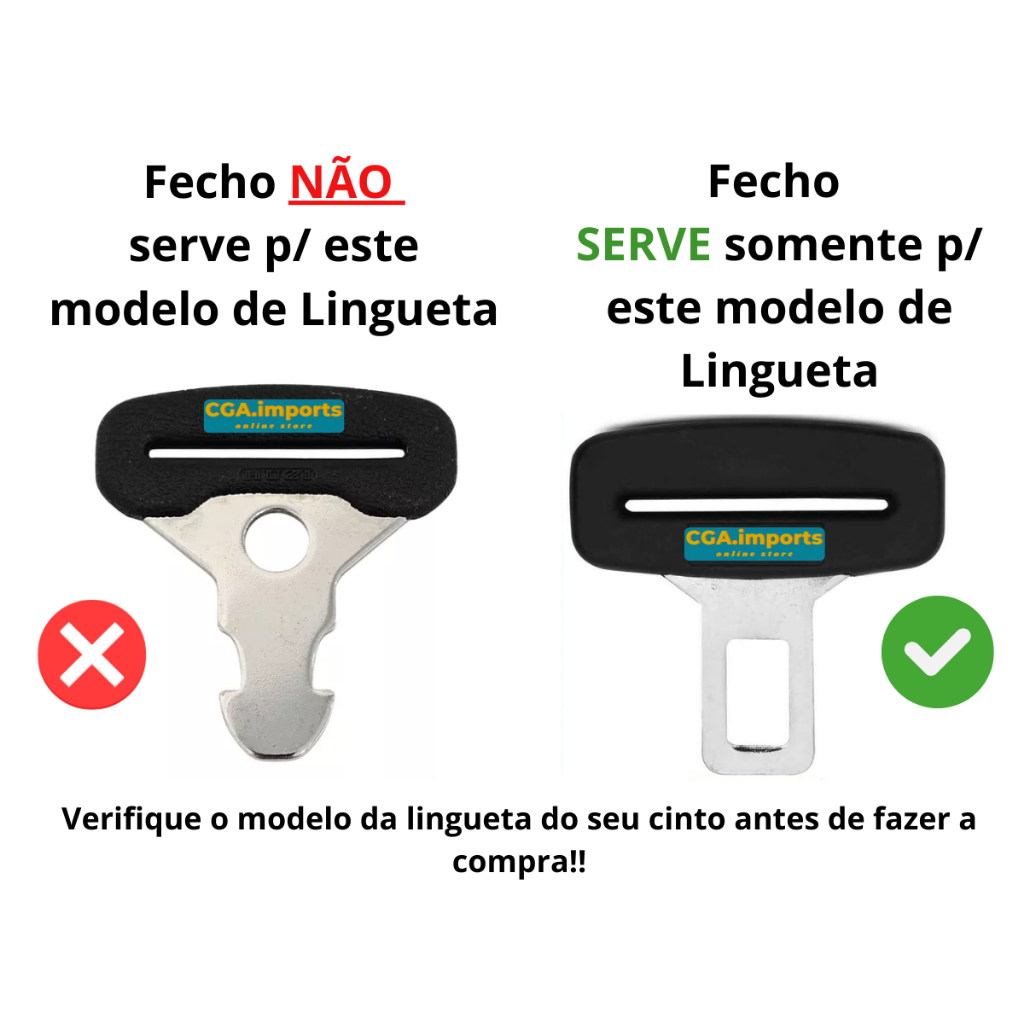 Fecho Fêmea Haste Duplo Flexível Cinto Segurança Chevrolet Gm Monza 1983 A 1992