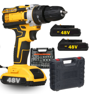 Parafusadeira Furadeira de Impacto a Bateria Recarregável Sem Fio 48v 2 Baterias Com Maleta Completo em Oferta na Shopee