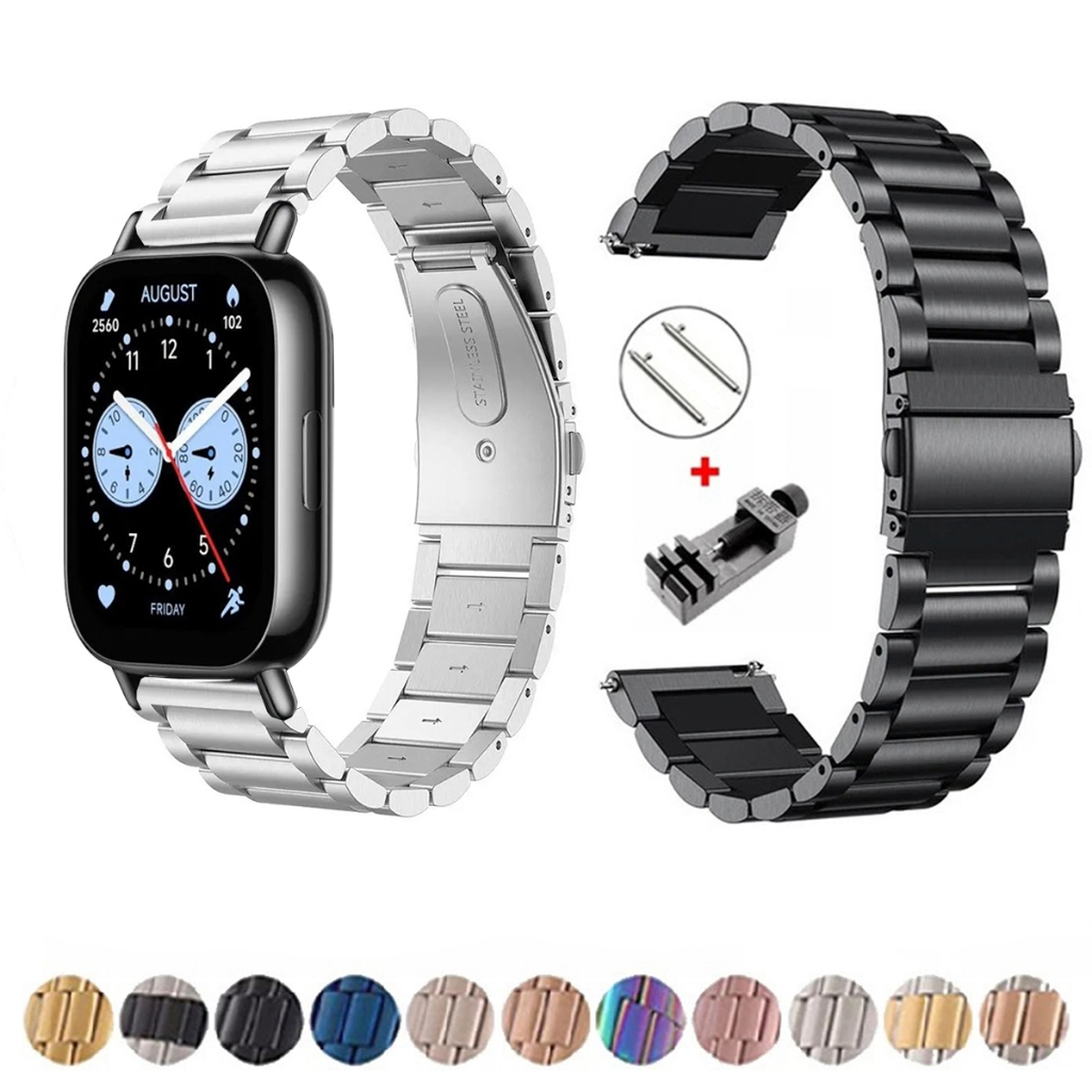 Pulseira de 22mm Metal Elos de aço inox para Redmi Watch 5 LITE de Engate Rapido