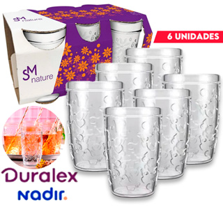 Conjunto Jogo 6 Peças Copo Vidro Resistente Ergonomico Nadir Modelo Sm Nature Cristalino 270 ML em Oferta na Shopee