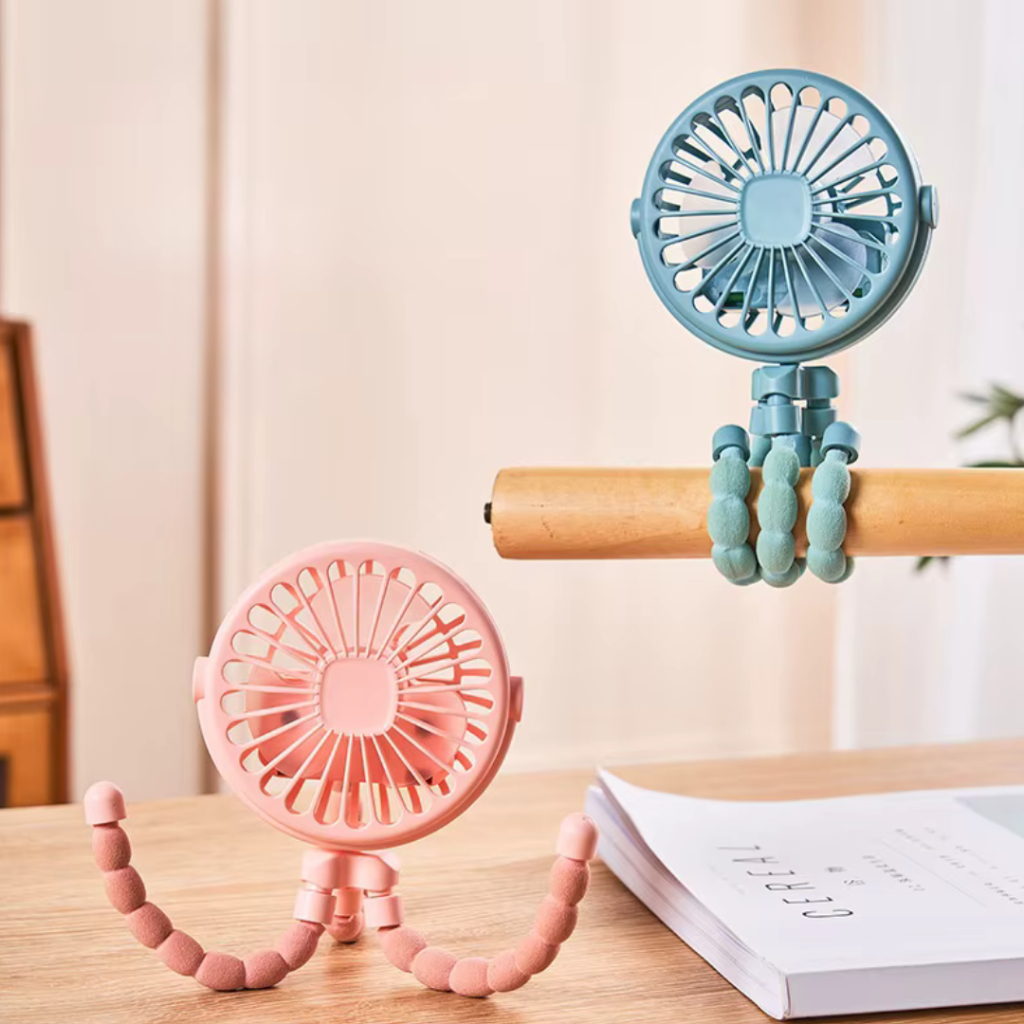 Mini Ventilador Portátil De Mão Mesa Recarregavel Usb Pernas Flexiveis e Led MIMI