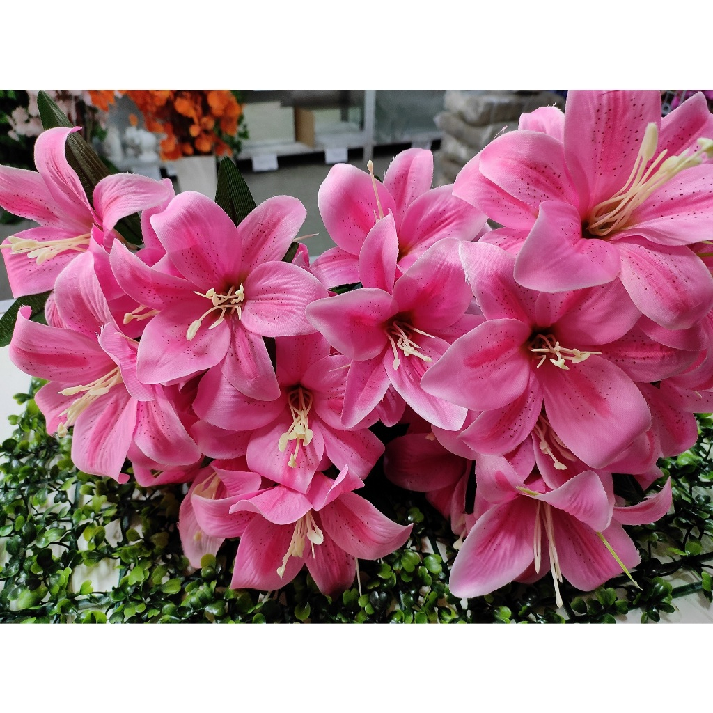 kit com 5 Buquê de Lirio artificiais com 5flores(rosa)