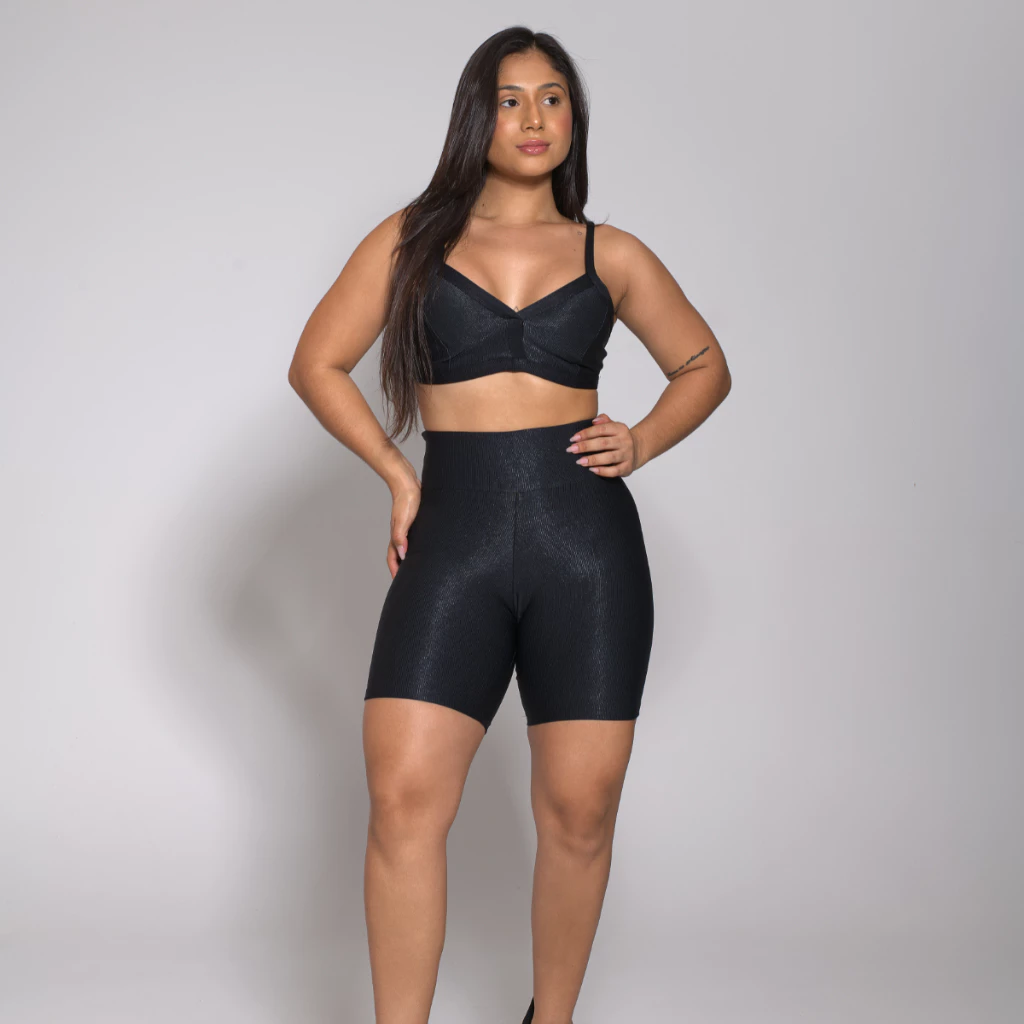Conjunto Feminino Academia Top e Bermuda Legging Fitness — imagem 1