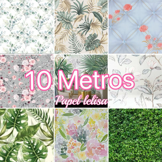 Papel de Parede Modelo Floral  10 METROS x 45CM Adesivo Autocolante para Sala, Quarto,Decorado em Oferta na Shopee