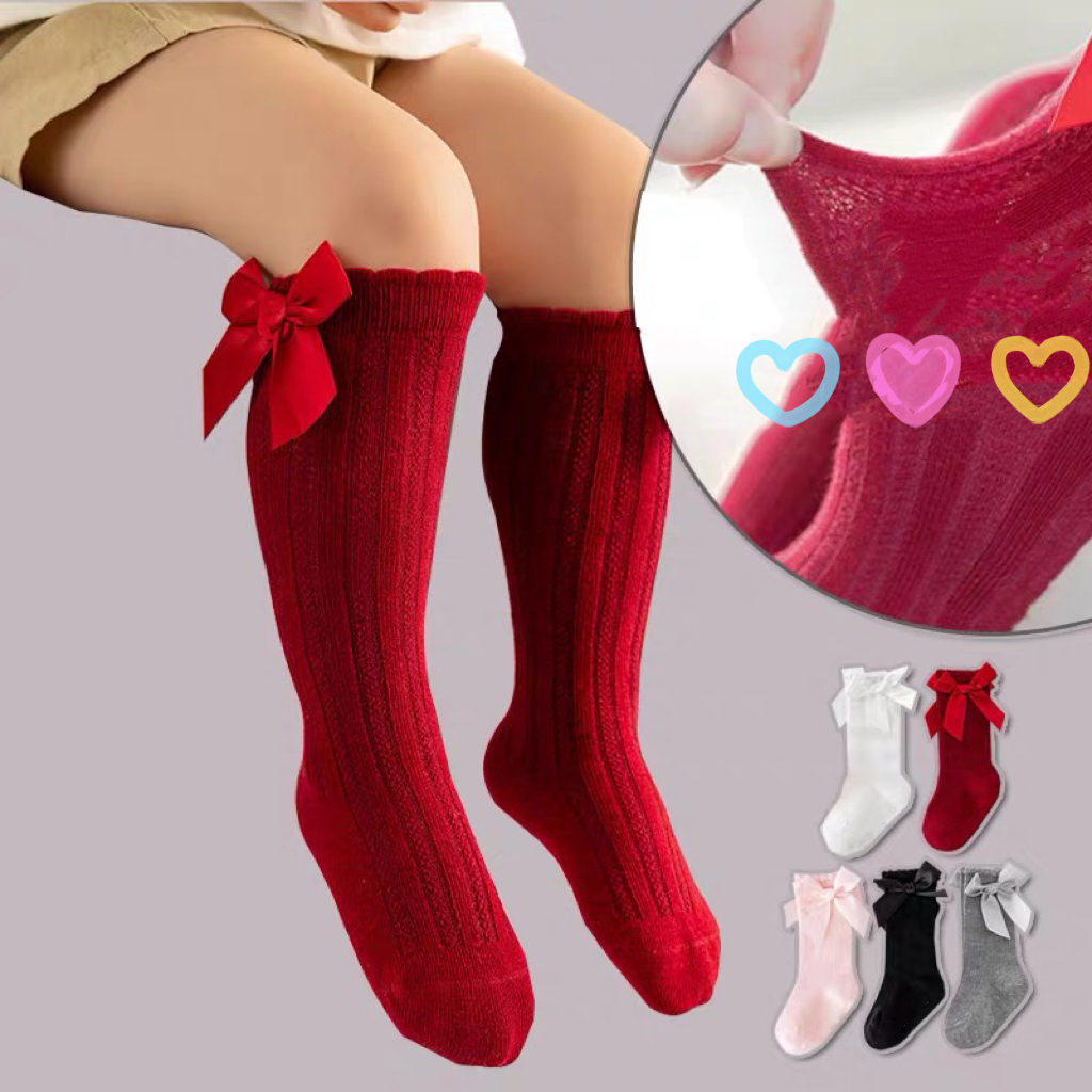 Meia De Bebê e Menina Meia-Calça Longa De Algodão Flexível Com Laço Serve 6mes ate 5 anos modelo 517002 em Oferta na Shopee