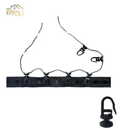 Deslizante Maxi Com Gancho P/ Fita E Cordão Wave 100 Peças - Preto