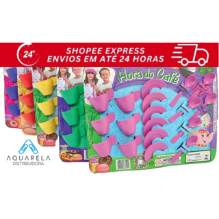 Kit Hora do Café com 18 Peças – Xícaras de Brinquedo para Crianças – Brincadeira de Casinha em Oferta na Shopee