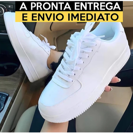 Sapatenis feminino branco sapato reveillon